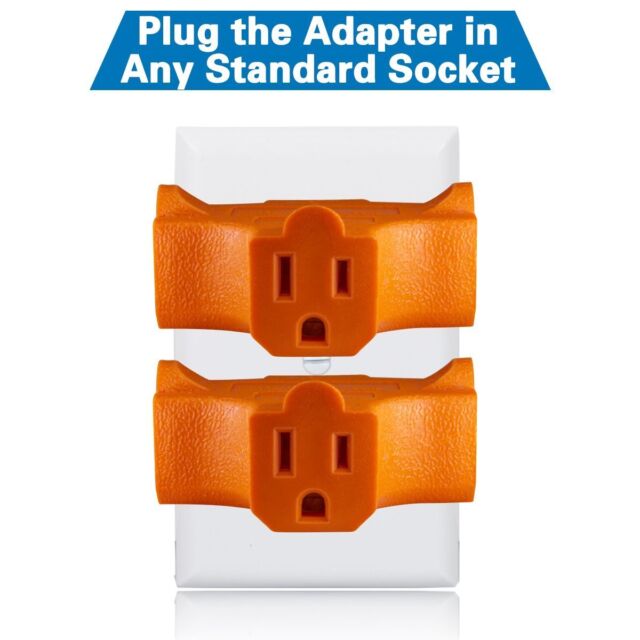 3-Outlet Grounding Adapter, Plug Extender, Heavy-Duty Grounded Power Tap -3 Pack