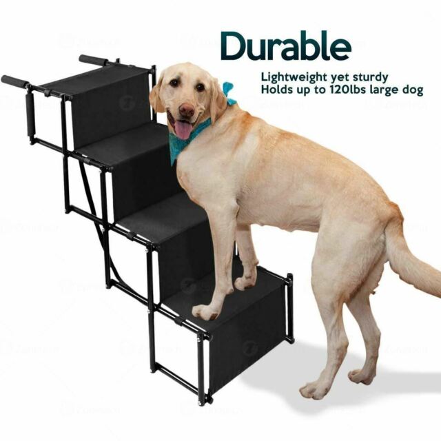 Folding Dog Pet Steps Ramp Stairs Car Boot Portable Ladder Metal Accordion