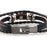 Mens Sailor Beach Nautical Anchor Bracelet Leather Wristband Men Black+gift bag