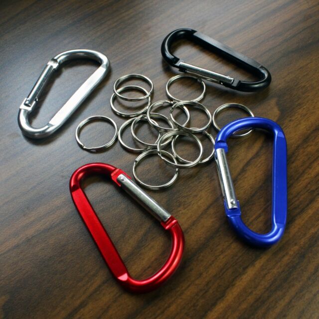 12 pieces 3” Aluminum Carabiner Clip, Durable Spring-loaded Gate Keychain Hook