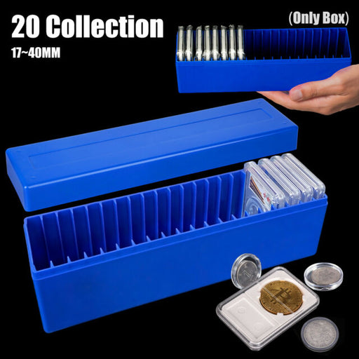 Coin Storage Holders Box Plastic Capsules Case 20 Certified PCGS NGC Slab US