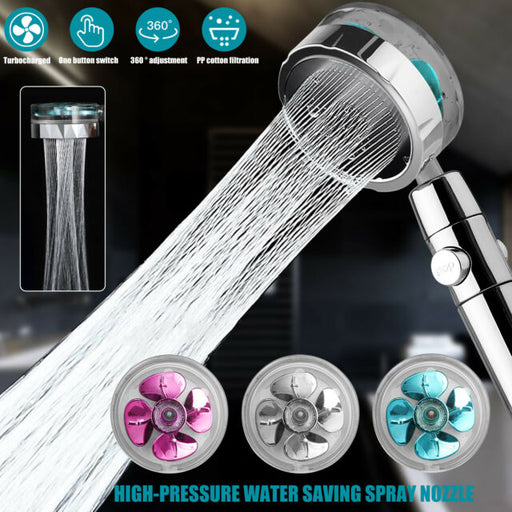 Shower Head Water Saving Flow 360 Rotating High Pressure Nozzle
