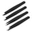 Tweezers Set 4-Piece Professional Black Plucker Stainless Steel With Case