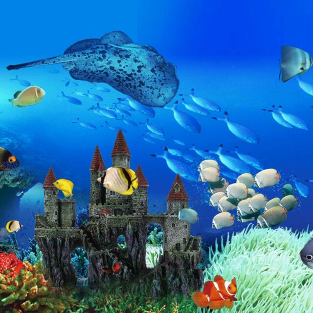 Miracliy Aquarium Decorations Castle Large Fish Tank Ornament Super Castle 10''