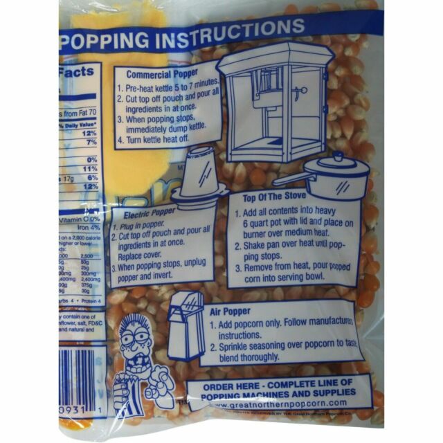 Great Northern Popcorn 4 Ounce Premium Popcorn Portion Packs, Case of 12