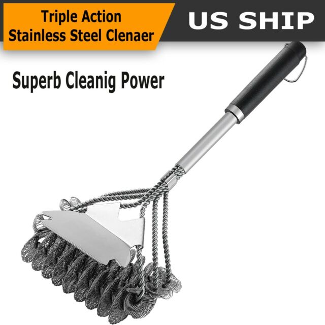 BBQ Brush Scraper 18" Stainless Steel Oven Grill Cleaning Tool