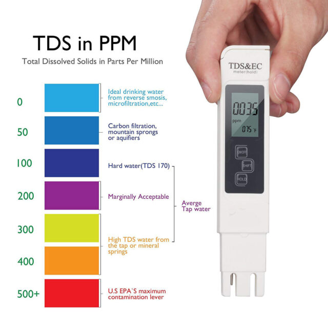 3in1 Digital TDS EC TEMP Meter Water Quality Tester Purity Filter Pen 0-9990ppm