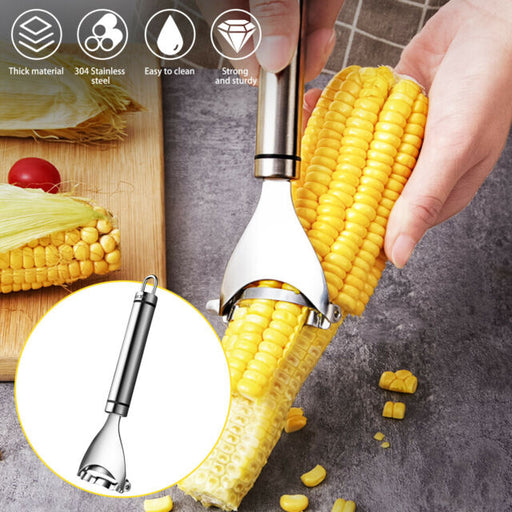 One-Step Corn Peeler Thresher Tool Kitchen Cob Kerneler Cutter Stripper Remover