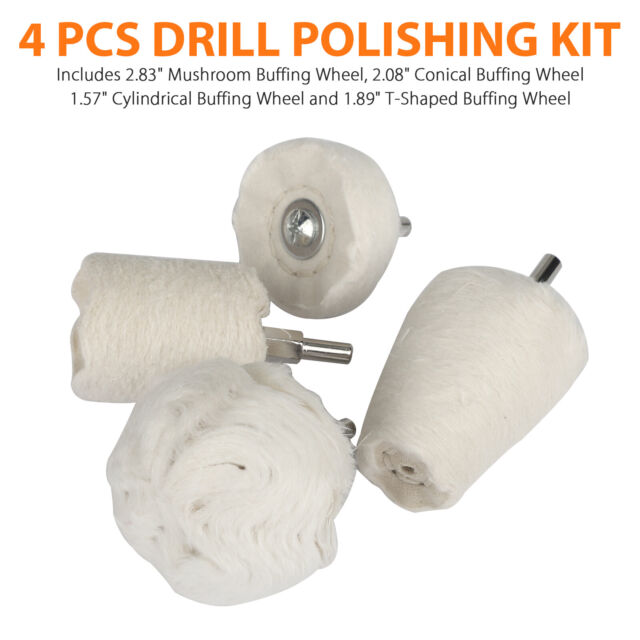 4PCS Car Polisher Polishing Buffing Pads Mop Wheel Drill Kit