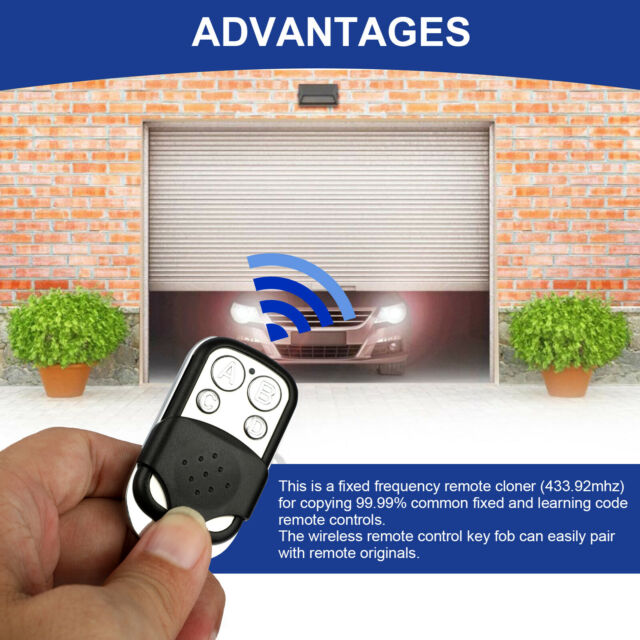 433MHz Electric Gate Garage Door Remote Control Duplicator Fob Keychain Opener