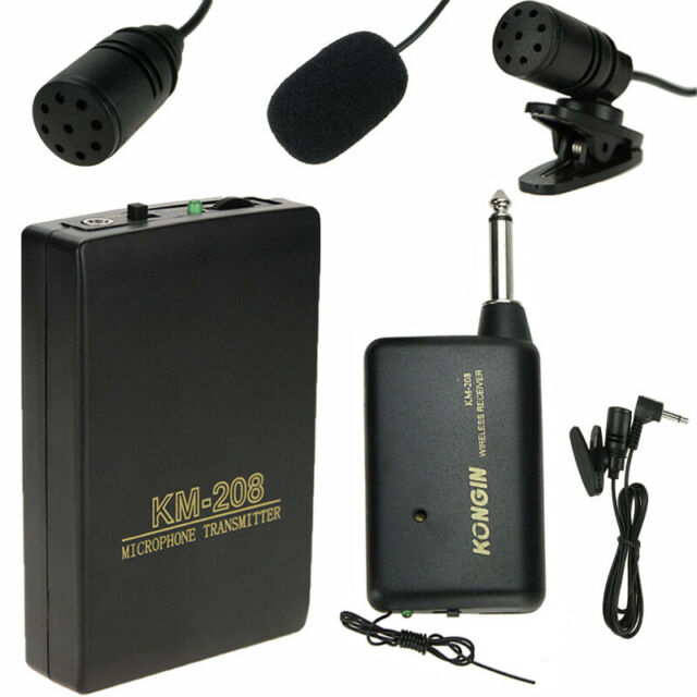 Wireless FM Transmitter Receiver Mini Microphone Lavalier Lapel Clip Mic System