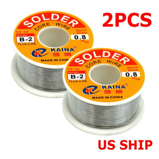 2X 63/37Tin Lead Line Soldering 0.8mm Rosin Core Solder Flux Welding Wire Reel