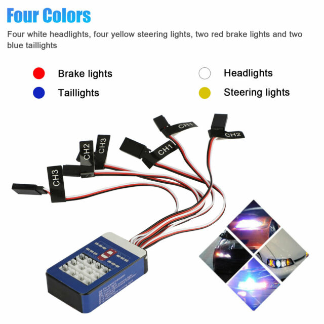 12 LED Light Kit Brake+Headlight+Signal 2.4ghz PPM FM For HSP RC 1/10 Car Truck