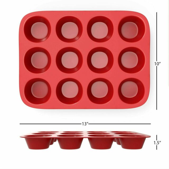 Silicone Cupcake Muffin Pan Tin Nonstick Baking Tray Dishwasher Safe BPA Free