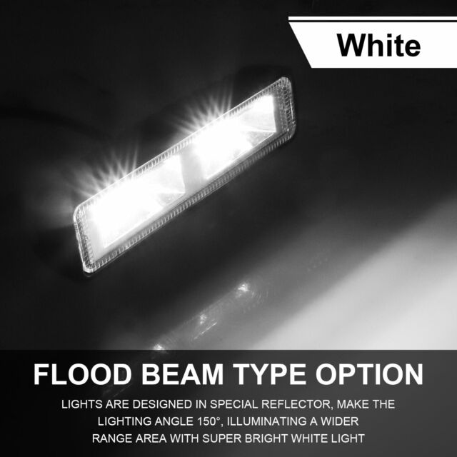 2x 6 inch LED Work Light Bar Flood Pod Fog Lamp Offroad Driving Truck SUV ATV 4WD