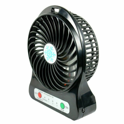 Portable Rechargeable LED Fan air Cooler Mini Operated Desk USB - 18650 Battery