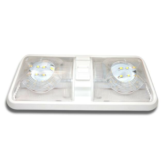 5 New RV LED 12v Ceiling Fixture Double Dome Light for Trailer, Camper, RV Marine