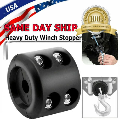 Winch Stopper Stop Rubber Heavy Duty Cable Line  Waterproof Rope Hook ATV UTV
