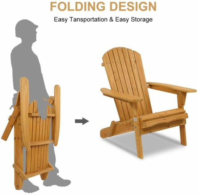 Outdoor Wooden Folding Adirondack Chair Patio Furniture
