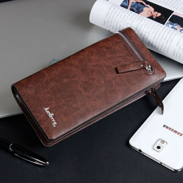 Bifold Leather Zip Coin Long Wallet Multi Card Holder Purse Clutch Handbag